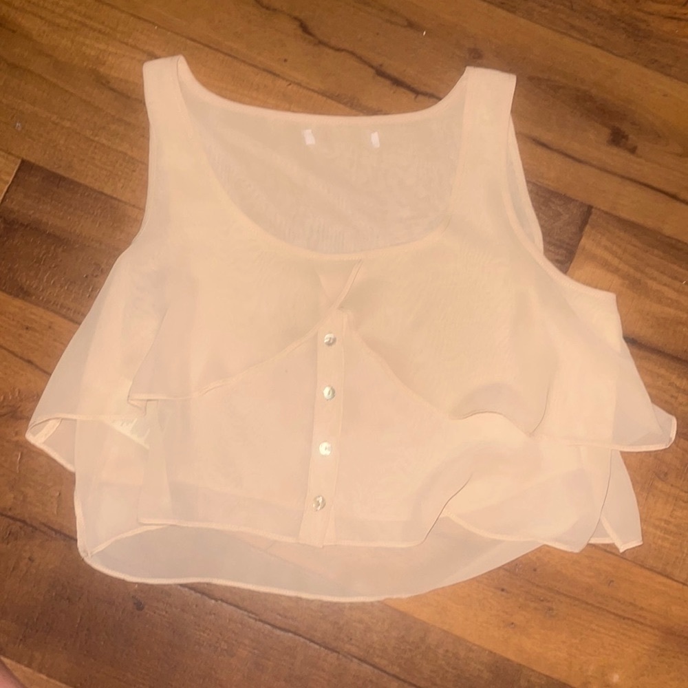 BCBG Generation Sheer Sleeveless Top Size Small